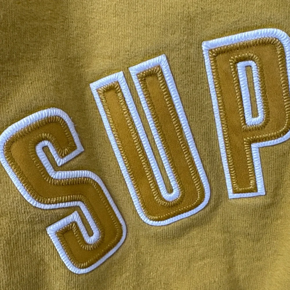 Supreme Split Crewneck Sweatshirt in Mustard & Light Blue - Authenticated - Picture 4 of 8
